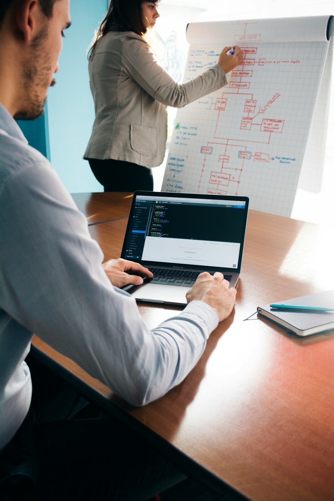 team working on computer